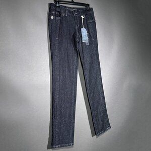 Boom Boom Jeans Dark Wash Denim With Silver Threads Juniors Size‎ 7